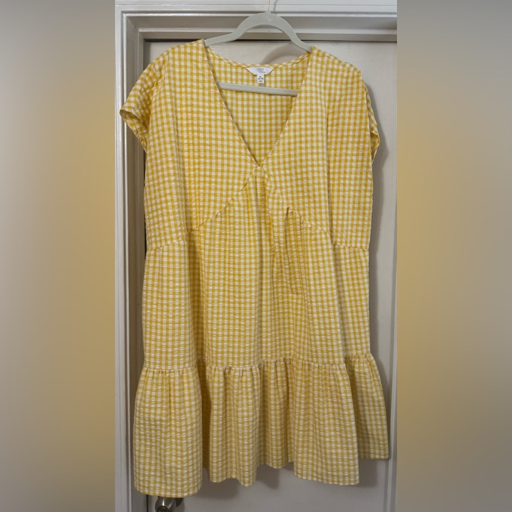 Time and Tru Yellow Gingham Mini Dress